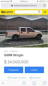 Foto venta Carro Usado Great Wall Wingle 5 2.2L ST 4x2 DC (2015) color Plata precio $34.000.000